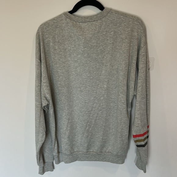 Lauren Moshi Lipstick Ring Lips Oversized Sweatshirt Grey - Picture 8 of 9